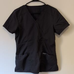 Charcoal Grey Women's Short Sleeve Scrub Top